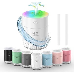 Portable Mini Cool Mist Humidifier with Night Light Rechargeable White NEW